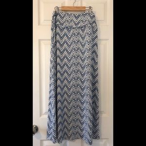 Blue & White Maxi Skirt